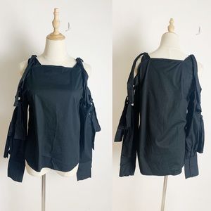 NWT WALTER BAKER Baxter Open Tie Long Sleeve Top